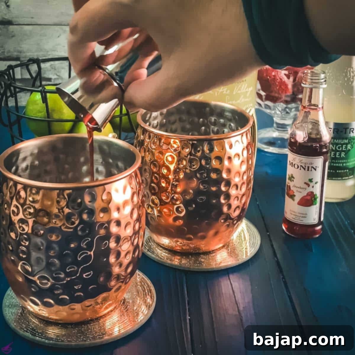 The Ultimate Strawberry Moscow Mule 5 Add strawberry syrup.