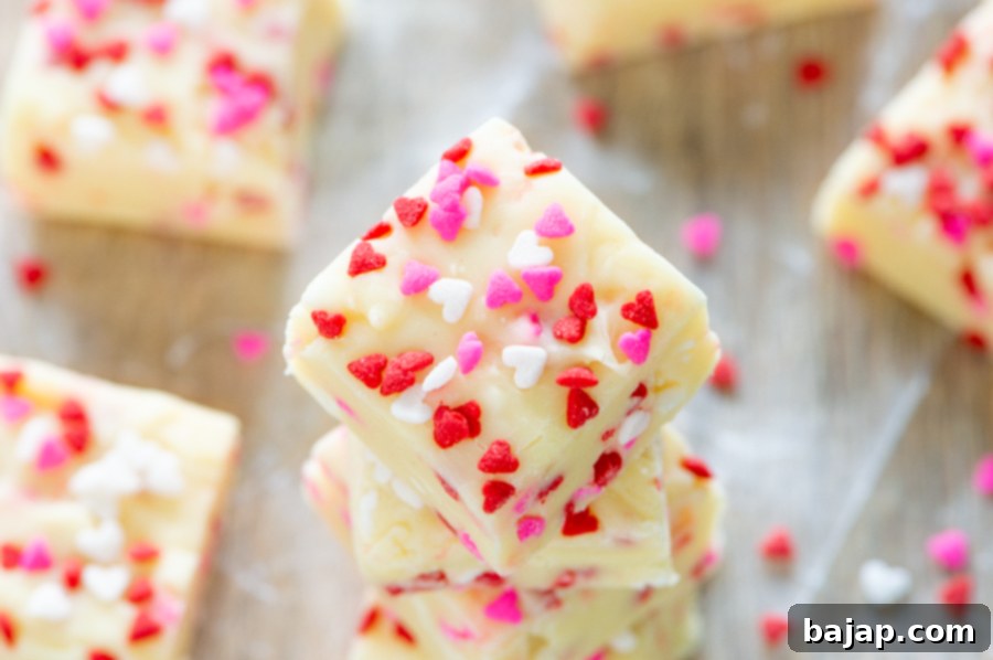Valentine's Day White Chocolate Fudge