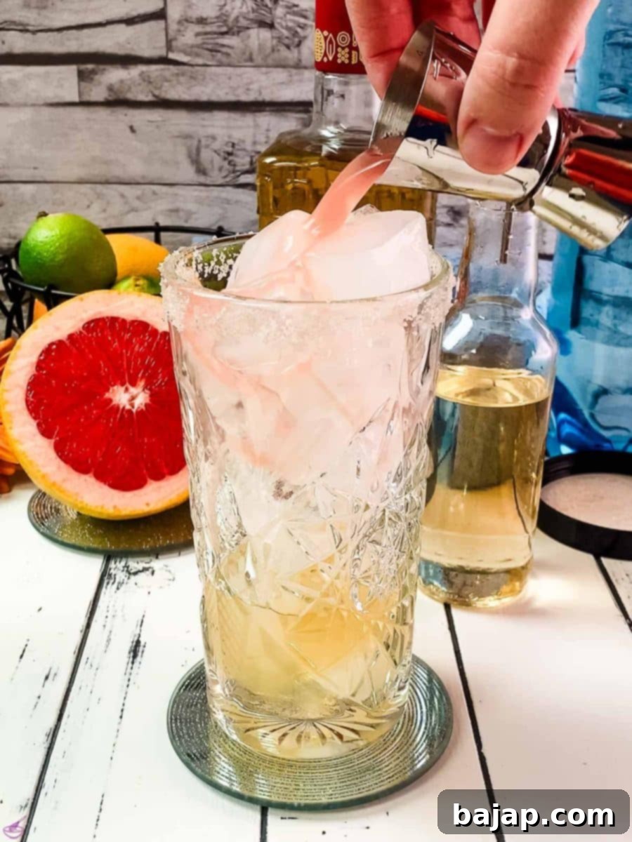 Add freshly squeezed grapefruit juice.