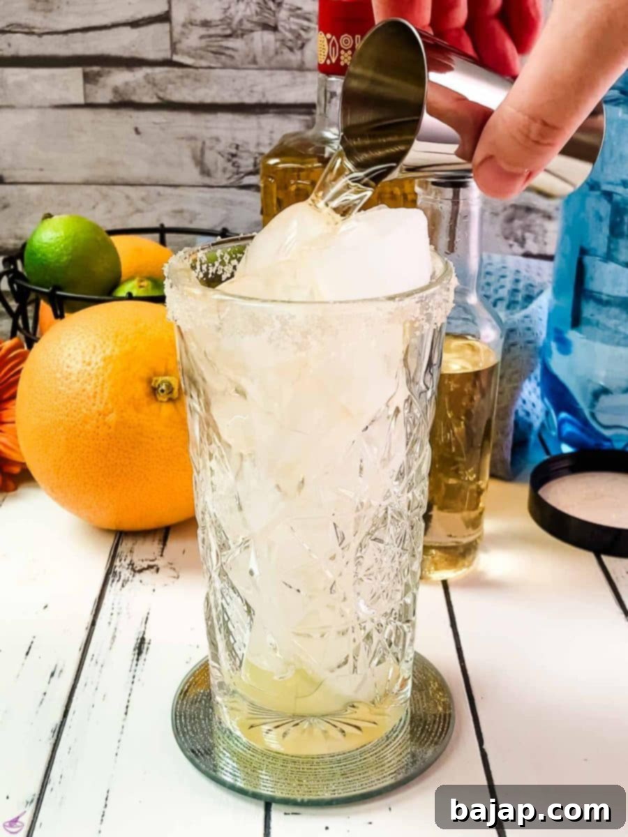 Add homemade or store-bought sugar syrup to the glass, balancing the tartness with a touch of sweetness.