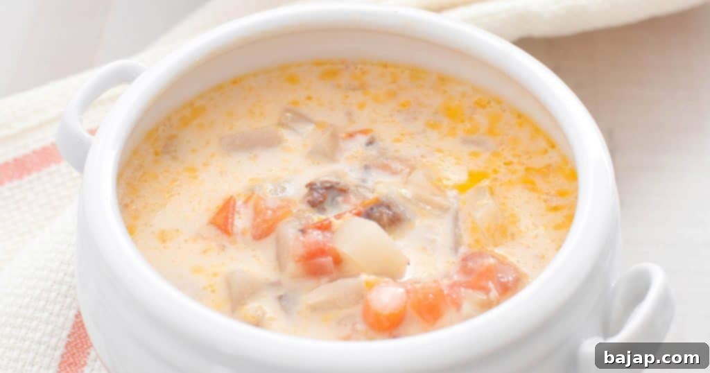On the east coast of Canada it's common to have a seafood chowder for Christmas. It's a rich, decadent dish with extra lobster for the season.