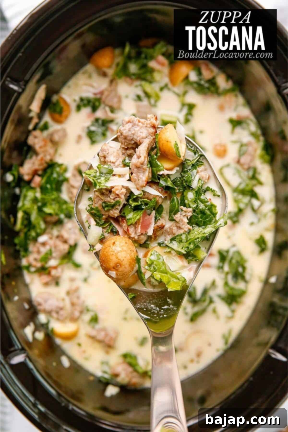 Hearty, creamy Zuppa Toscana soup is full of Italian sausage, bacon, potatoes, kale and herbs. Olive Garden copycat even better made at home!