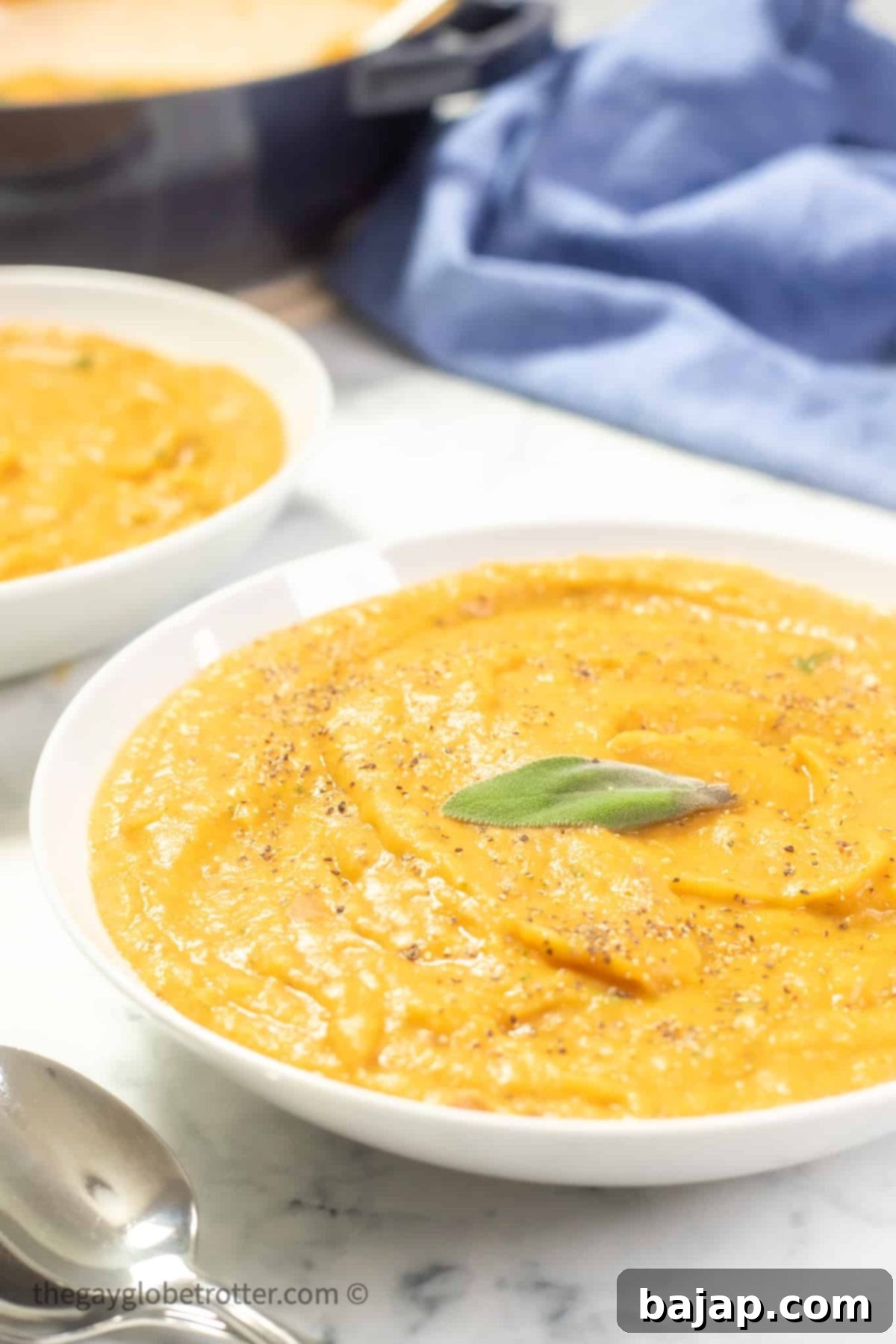 Roasted root vegetable soup is a warm and comforting winter soup made with a medley of roasted root vegetables like potatoes, sweet potatoes, carrots, and turnips.