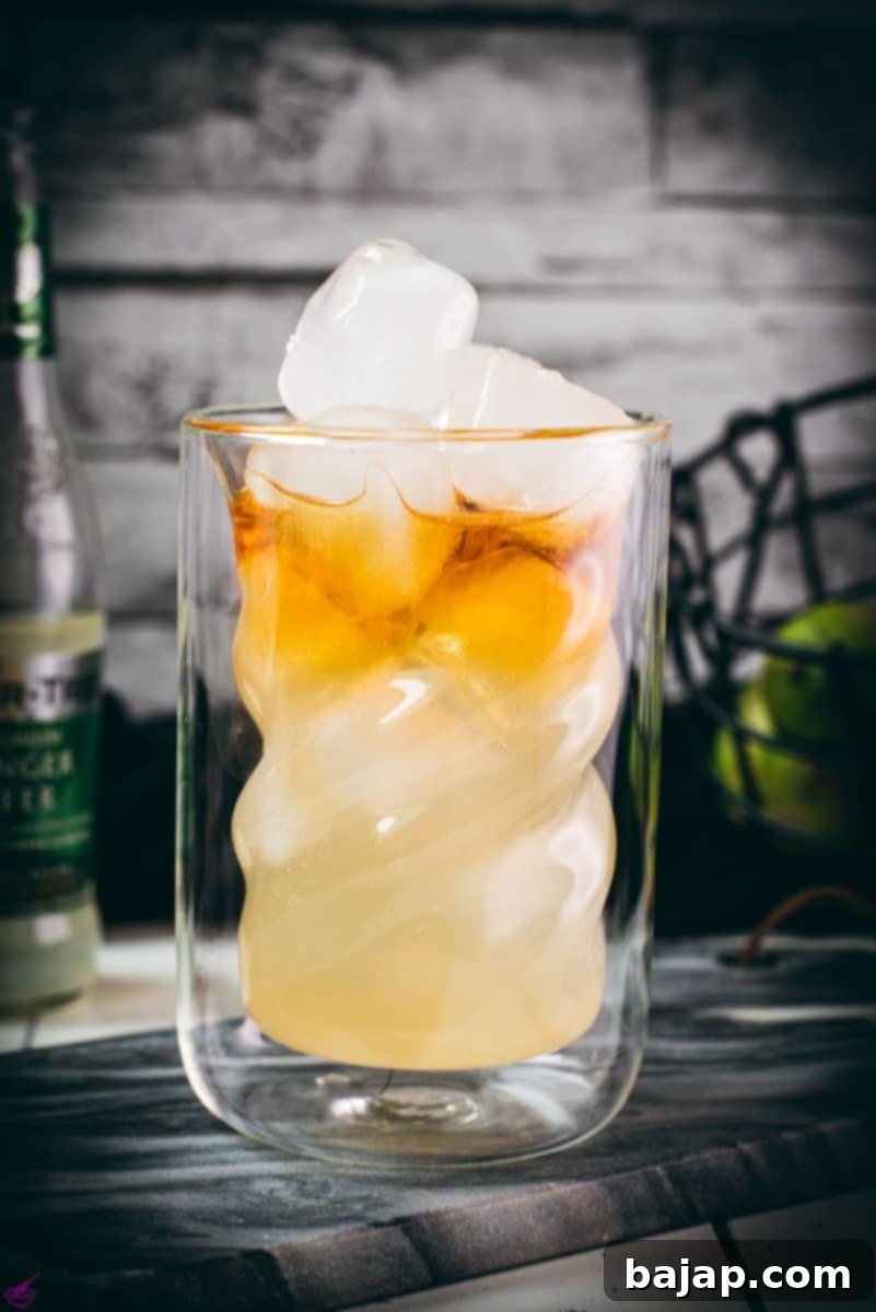 Gorgeous dark and stormy drink - a delicious, layered beauty!