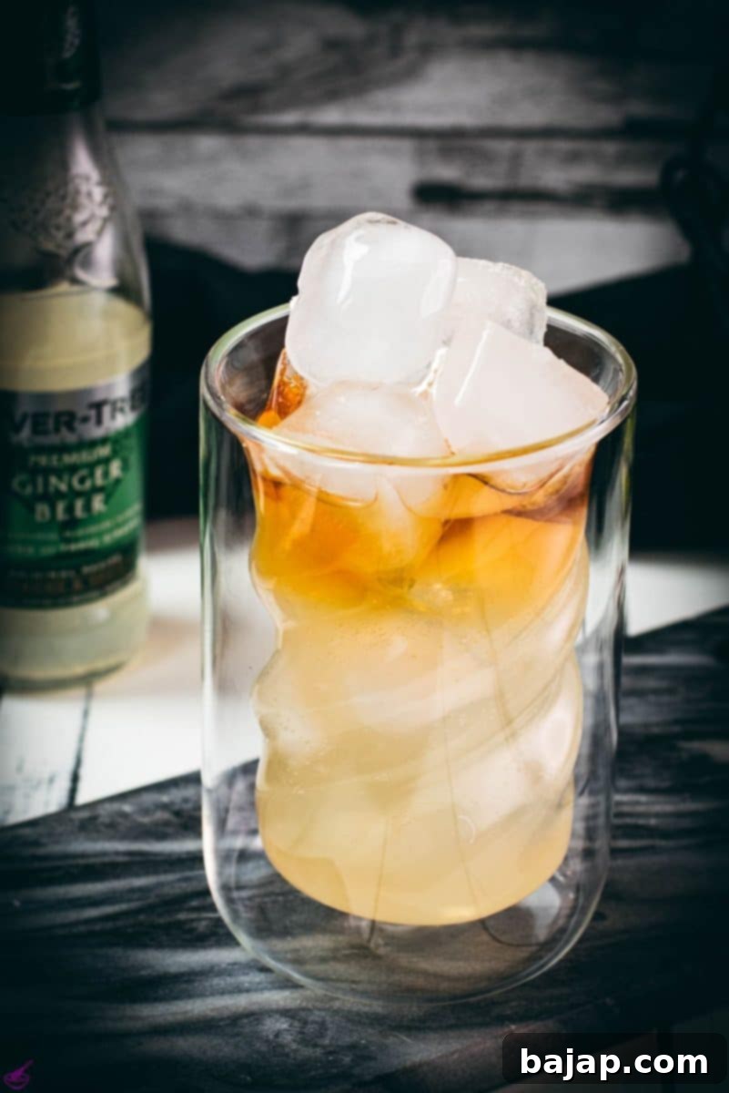 Gorgeous dark and stormy drink - a delicious, layered beauty!