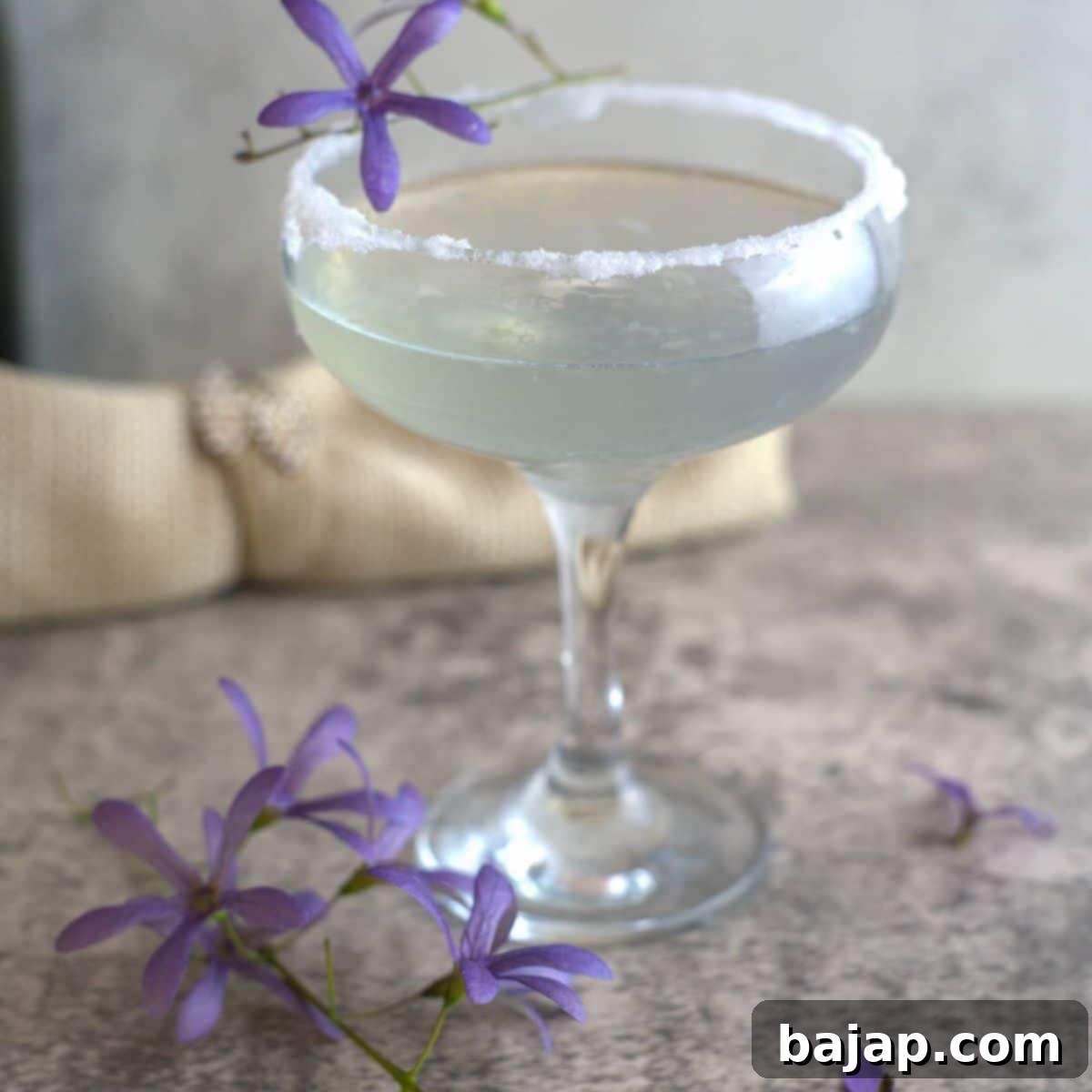 A unique Low Carb Lavender Mimosa, offering a light, floral, and distinctive flavor twist on the classic.