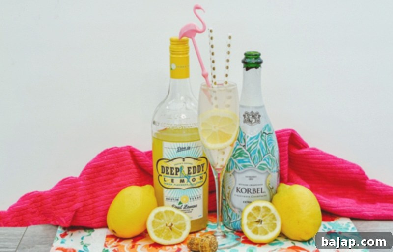 Sweet and tart Lemonade Mimosas, made with just 3 ingredients and ideal for bridal showers, Mother's Day, or Easter brunch.