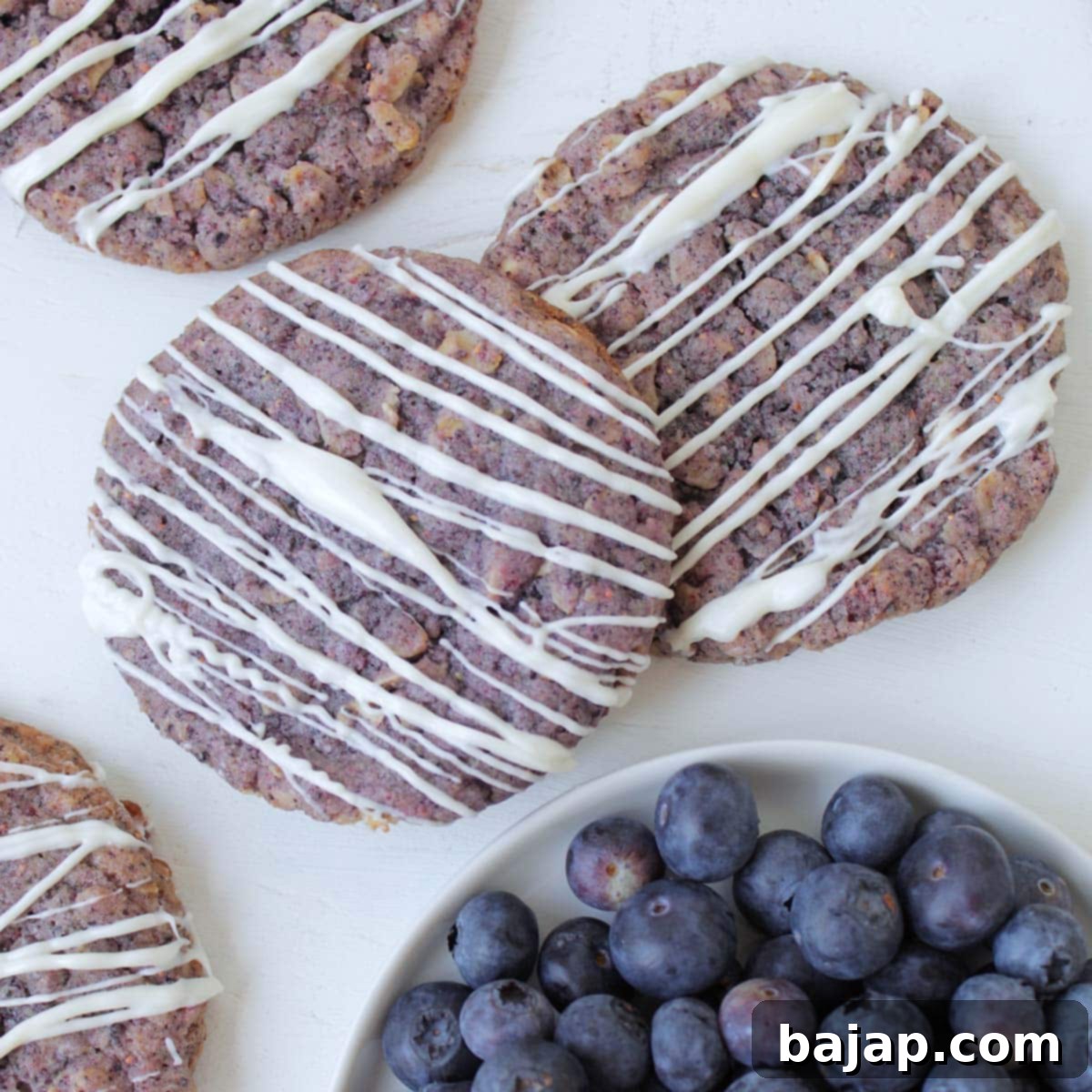 Soft and chewy Blueberry White Chocolate Cookies, perfect for spring and summer baking.