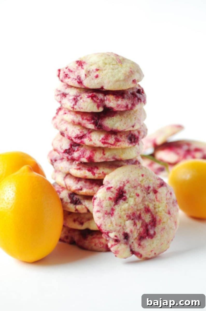 Soft, fluffy, and buttery Lemon Raspberry Cookies bursting with fresh lemon and raspberry flavors.