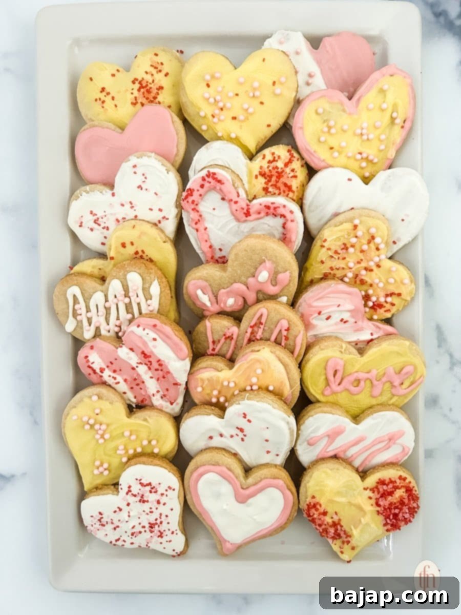 Irresistible Mother's Day Cookies Mom Will Love 40 Festive Heart Sugar Cookies with sweet icing