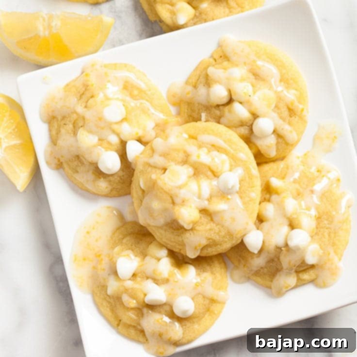 Chewy, soft, and deliciously lemony Lemon Pudding Cookies, also freezer-friendly.