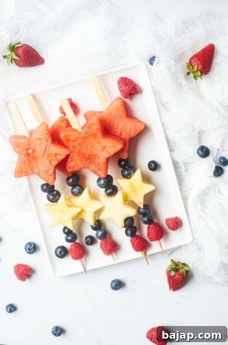 Fourth of July no-bake desserts roundup: 4th Of July Fruit Kabobs