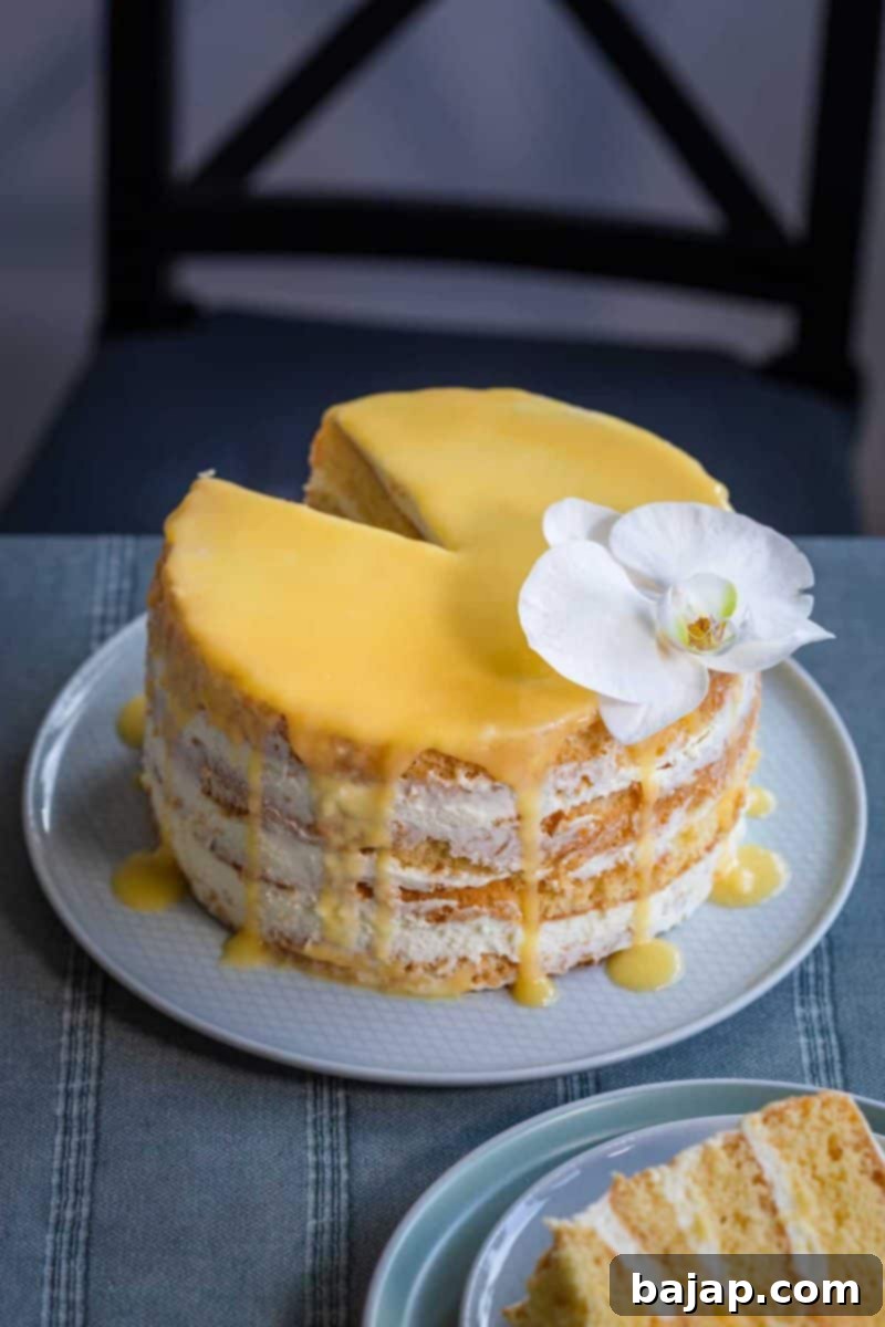 Beautiful Lemon Curd Cake, perfect for any celebration.