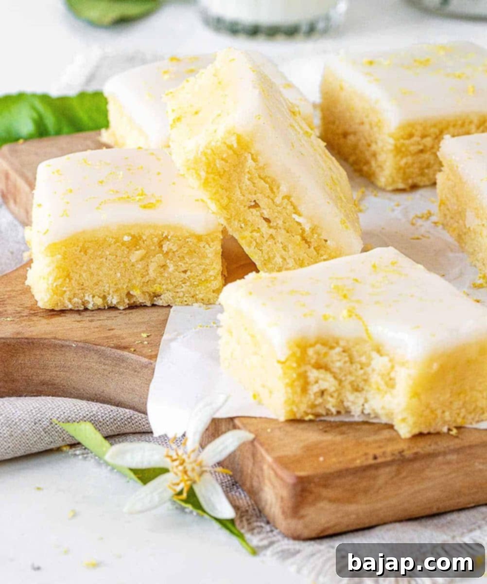 Rich, fudgy Lemon Blondies with a vibrant lemon glaze.