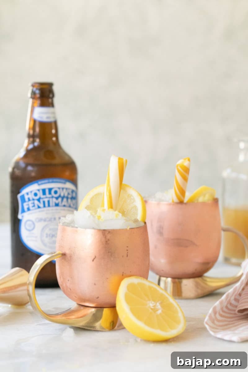 Smoky Lemon Mule, a unique twist on the classic Moscow Mule.