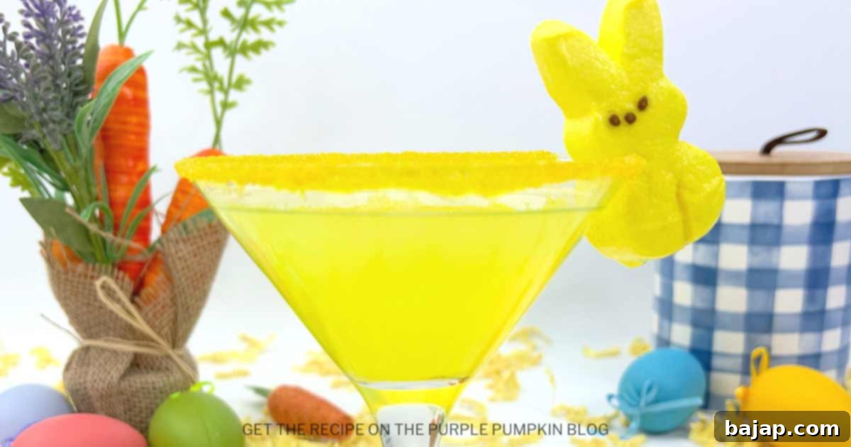 Peeps Easter Martini with colorful Peeps garnish