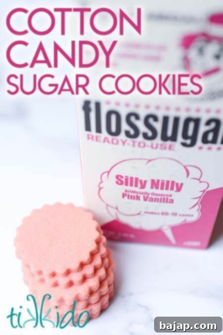 Pink cotton candy sugar cookies, shaped like cotton candy, with delicate colors.