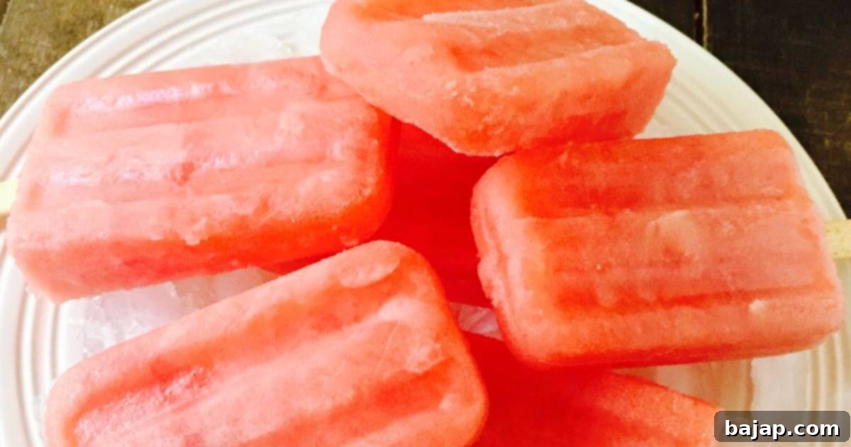 Easy Watermelon Popsicles made with just two ingredients.