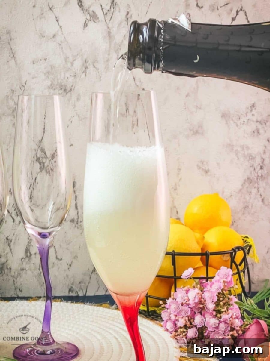 Top up the limoncello sugar mix with prosecco.