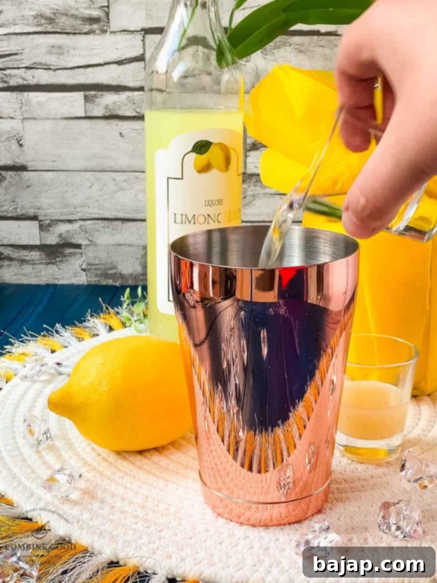 Add the vodka to the smaller cocktail tin.