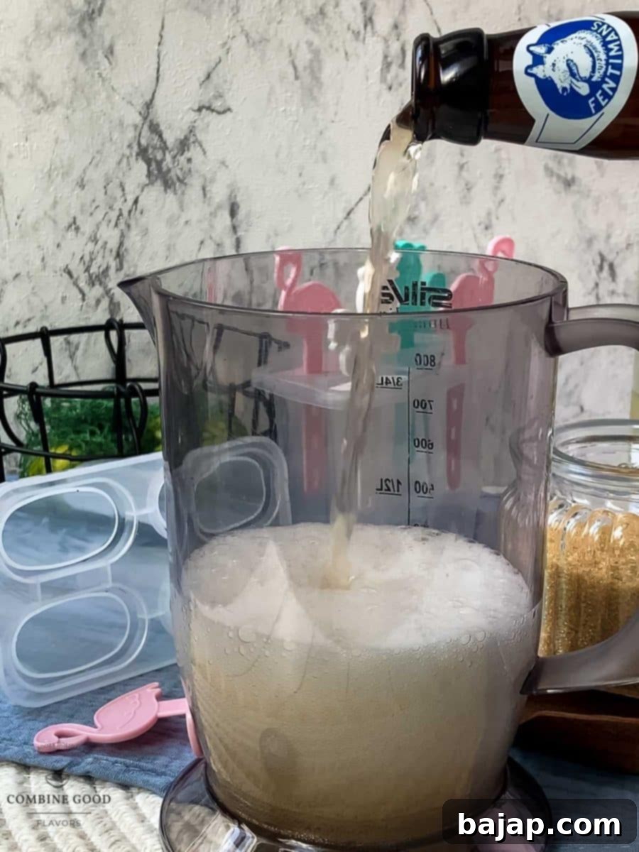 Add the ginger beer.