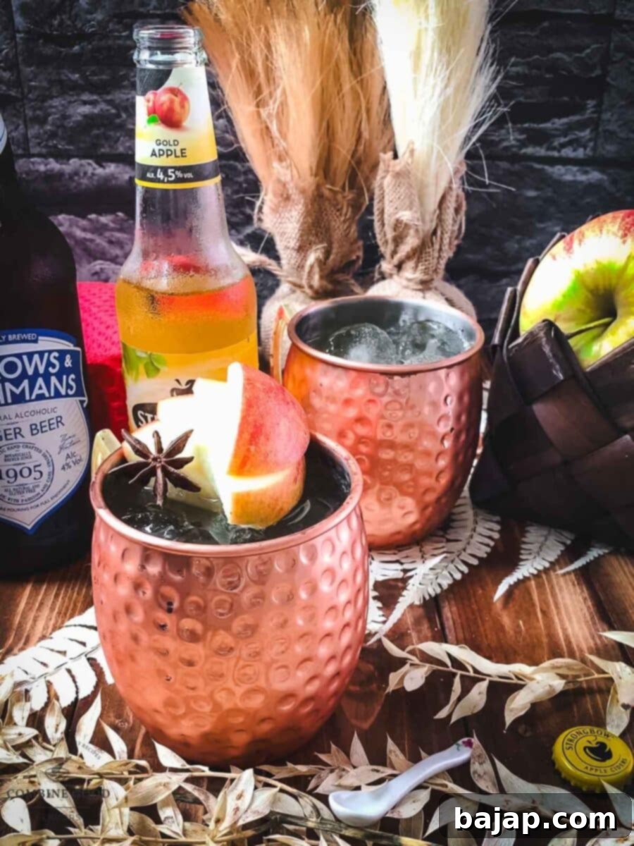 Crisp Apple Mule 10 Garnish your apple cider Moscow mule with fresh apple slices and a star anise.