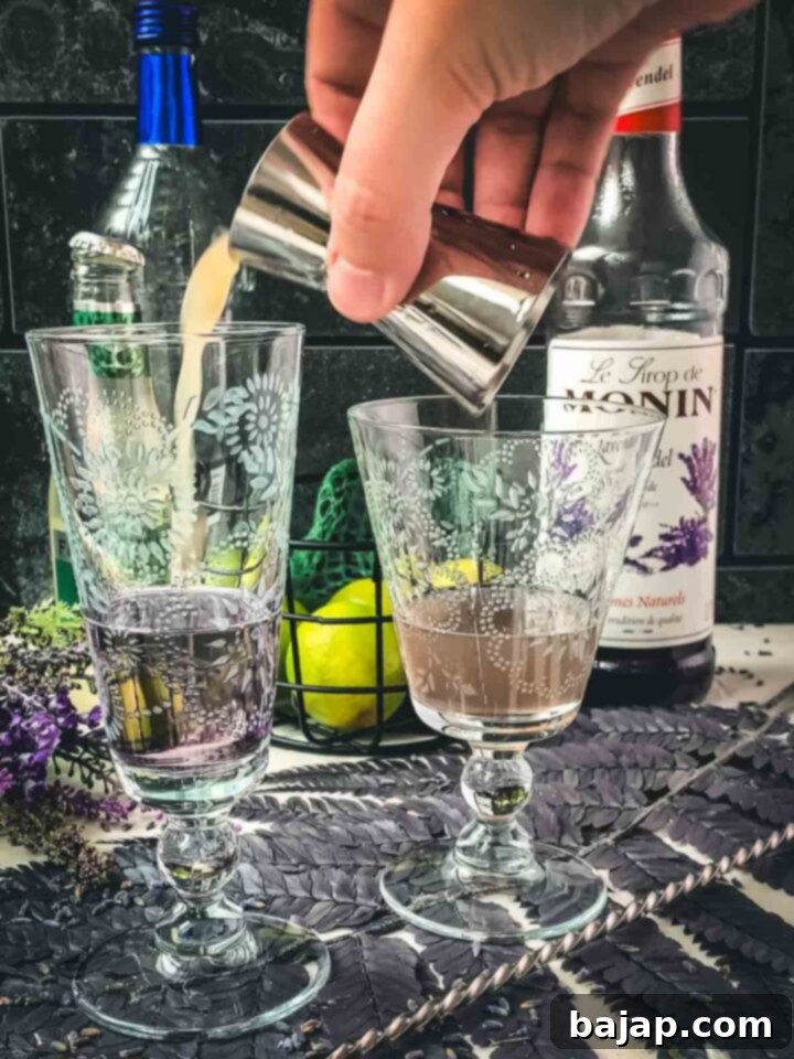 Add lime juice to the serving glasses.
