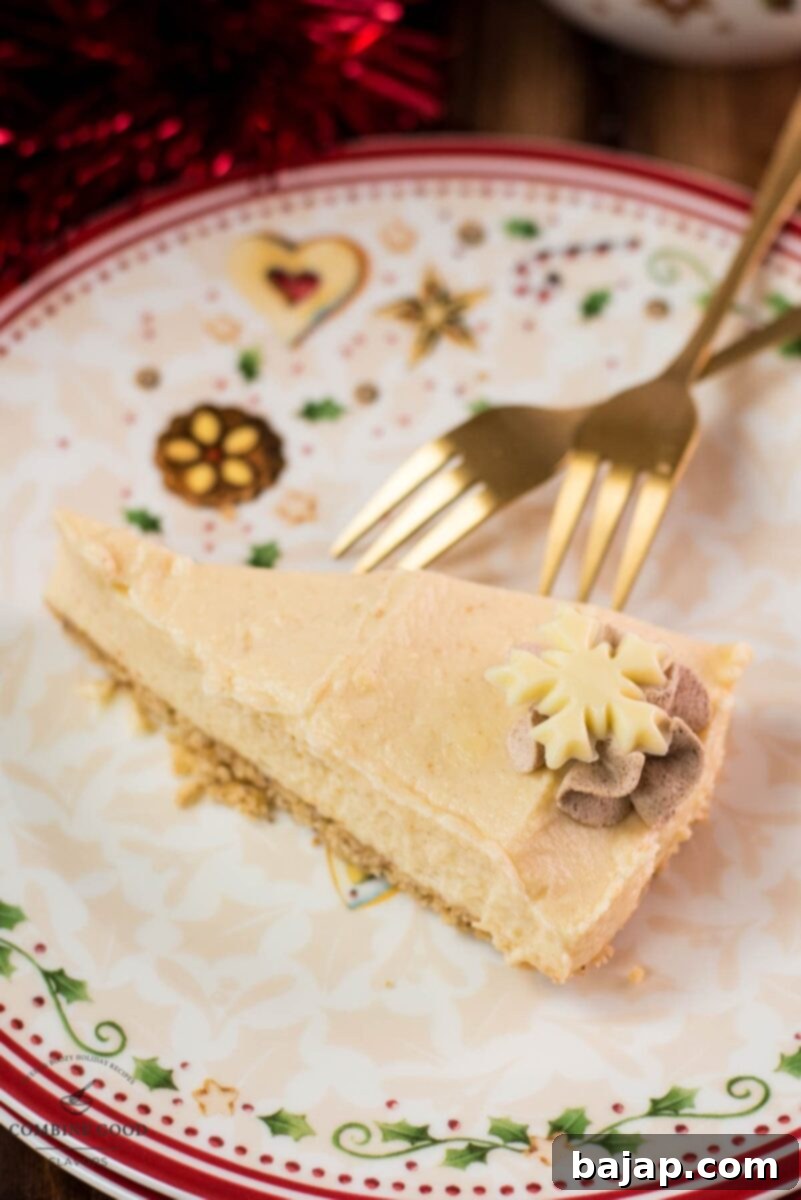 Effortless Vanilla Crescent Cheesecake 8 Delicious Christmas cheesecake slice.