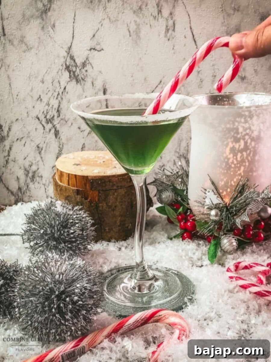 Garnish your cocktail with a candy cane.