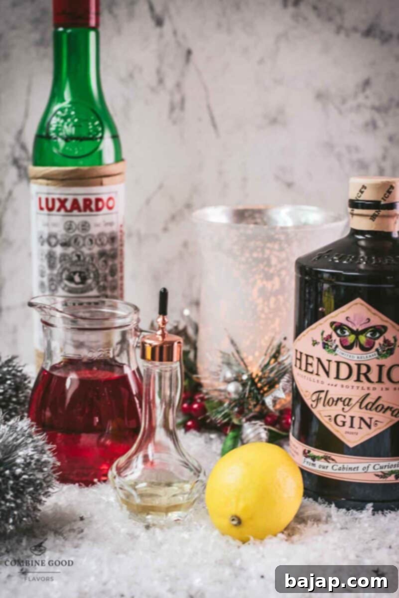 Ingredients Cranberry Maraschino Sour - Luxardo Maraschino, Hendricks Gin, Cranberry juice, Lemon juice, Orange bitters.
