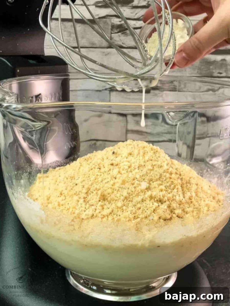 Add cake flour to the mix.