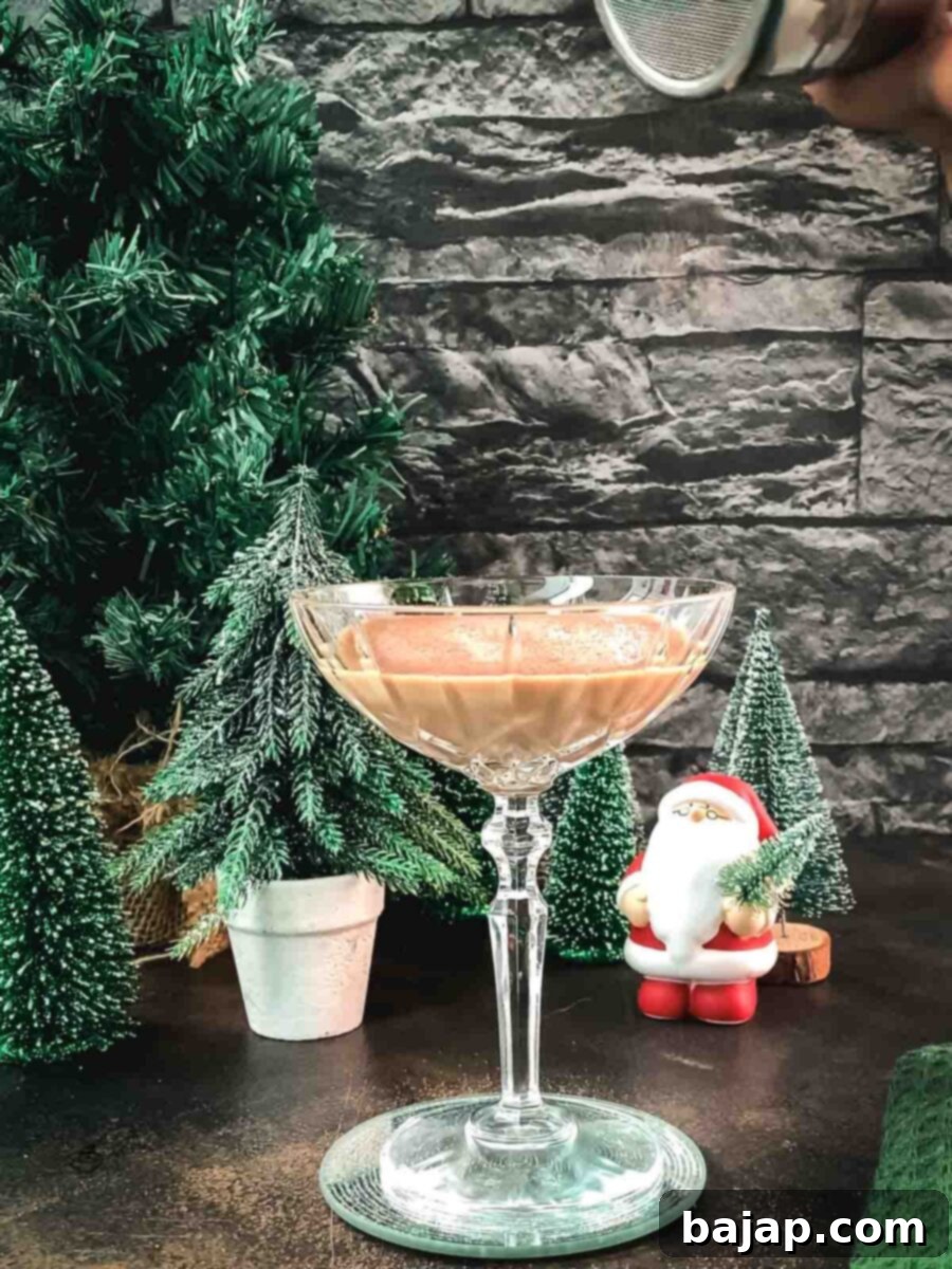 Dust your chocolate martini with cocoa powder.