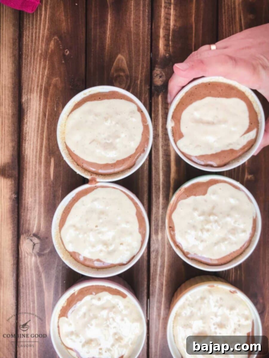 Creamy Baked Rice Pudding 13 Layer the rice mixtures alternately into the prepared ramekins, creating a marbled effect.