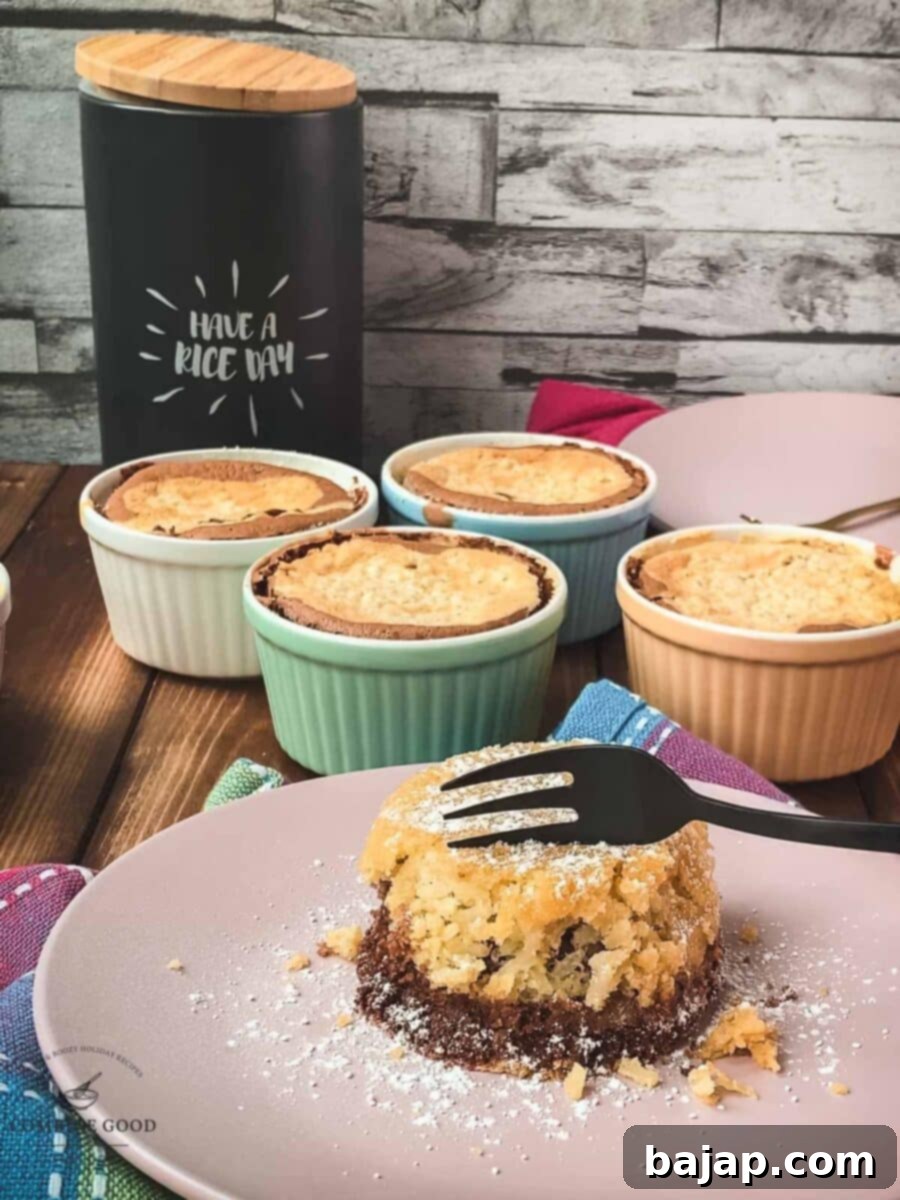 Creamy Baked Rice Pudding 16 Fork used to eat mini rice pudding.