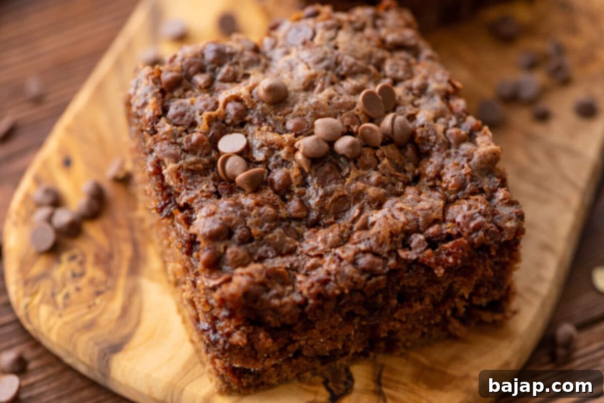 A comforting Chocolate Oatmeal Cake, moist and fluffy.