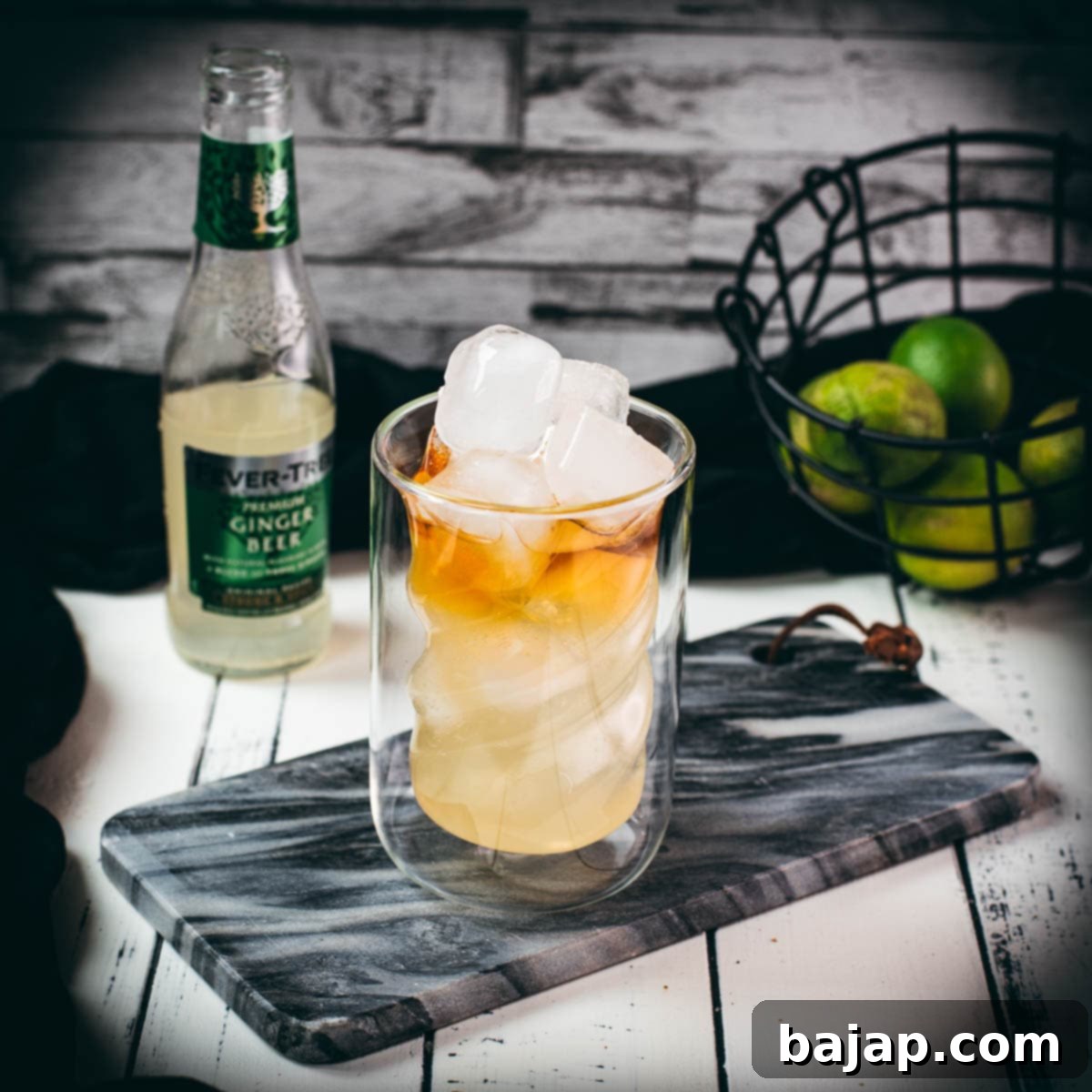 Gorgeous dark and stormy drink - a delicious, layered beauty!