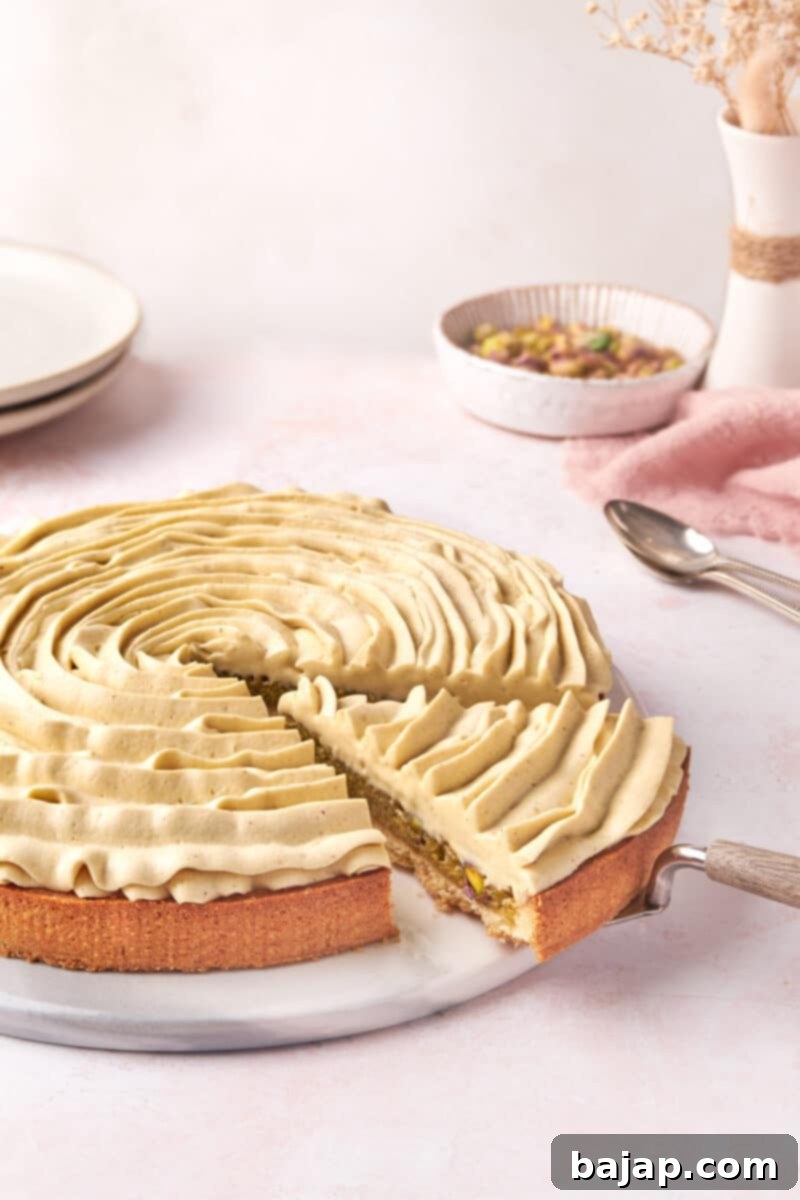 An elegant Pistachio Tart with a buttery crust and delicate pistachio cream.