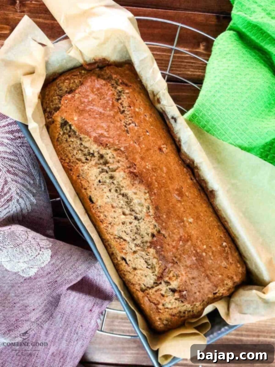 Brown sugar banana bread after baking.