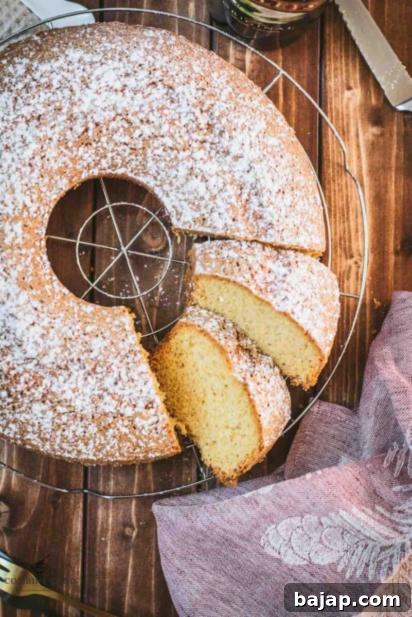 Boozy, fluffy Bailey's Irish cream bundt cake. Perfect with tea or coffee.