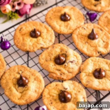 Delicious Hershey's Dark Chocolate Chip Cookies on cooling rack..
