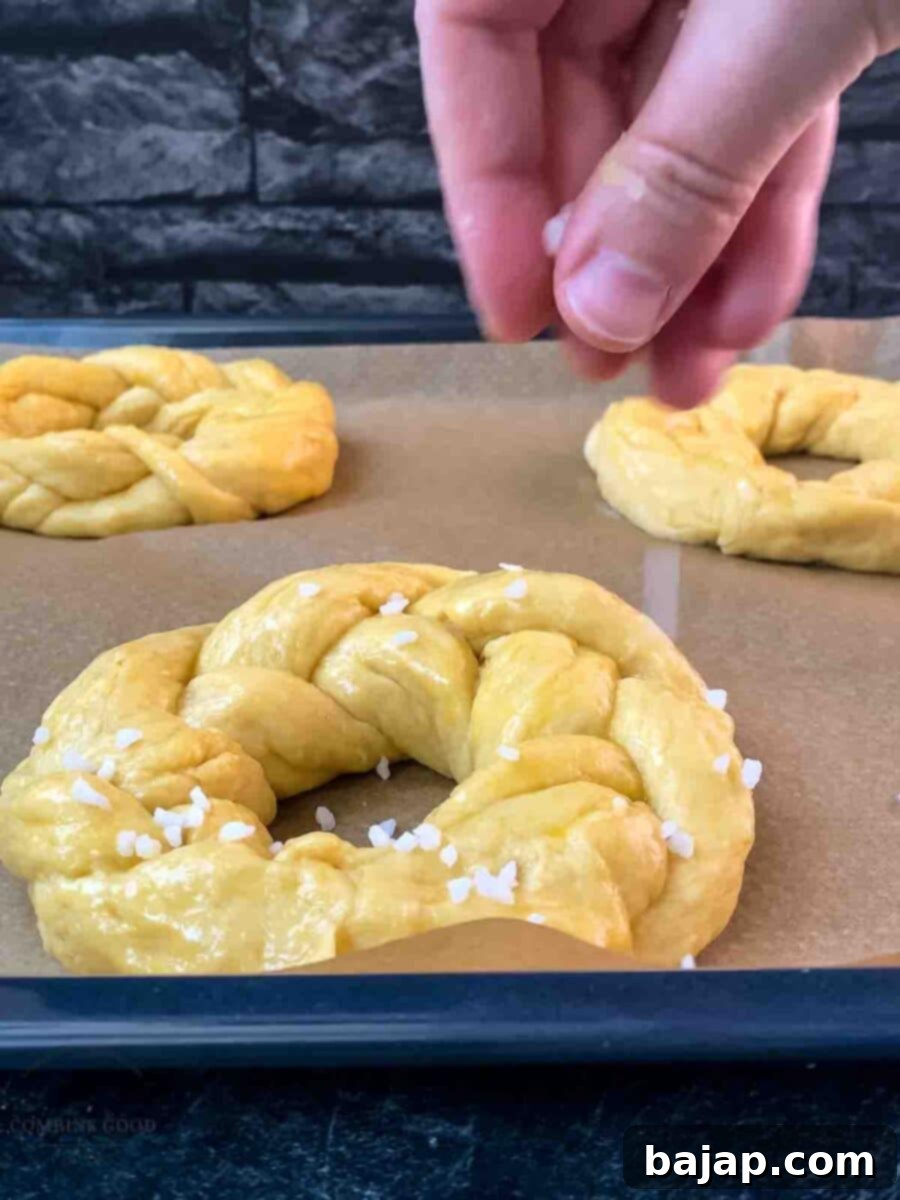Sprinkle the Easter bread wreaths generously with nib sugar before baking for a sweet, crunchy topping.