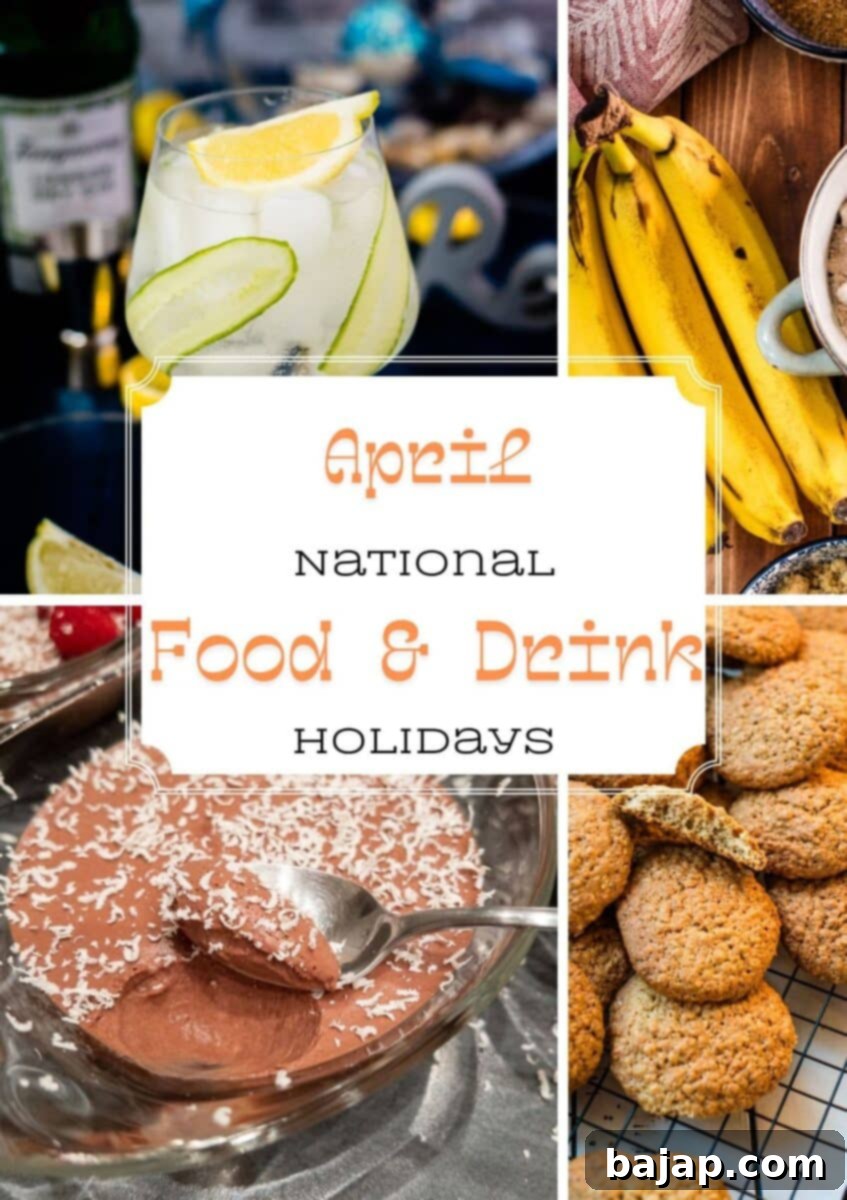 April's food holidays are delicious! 🍫 From chocolate mousse to gin and tonics, coffee cake, and pineapple upside-down cake, there's a treat for everyone!