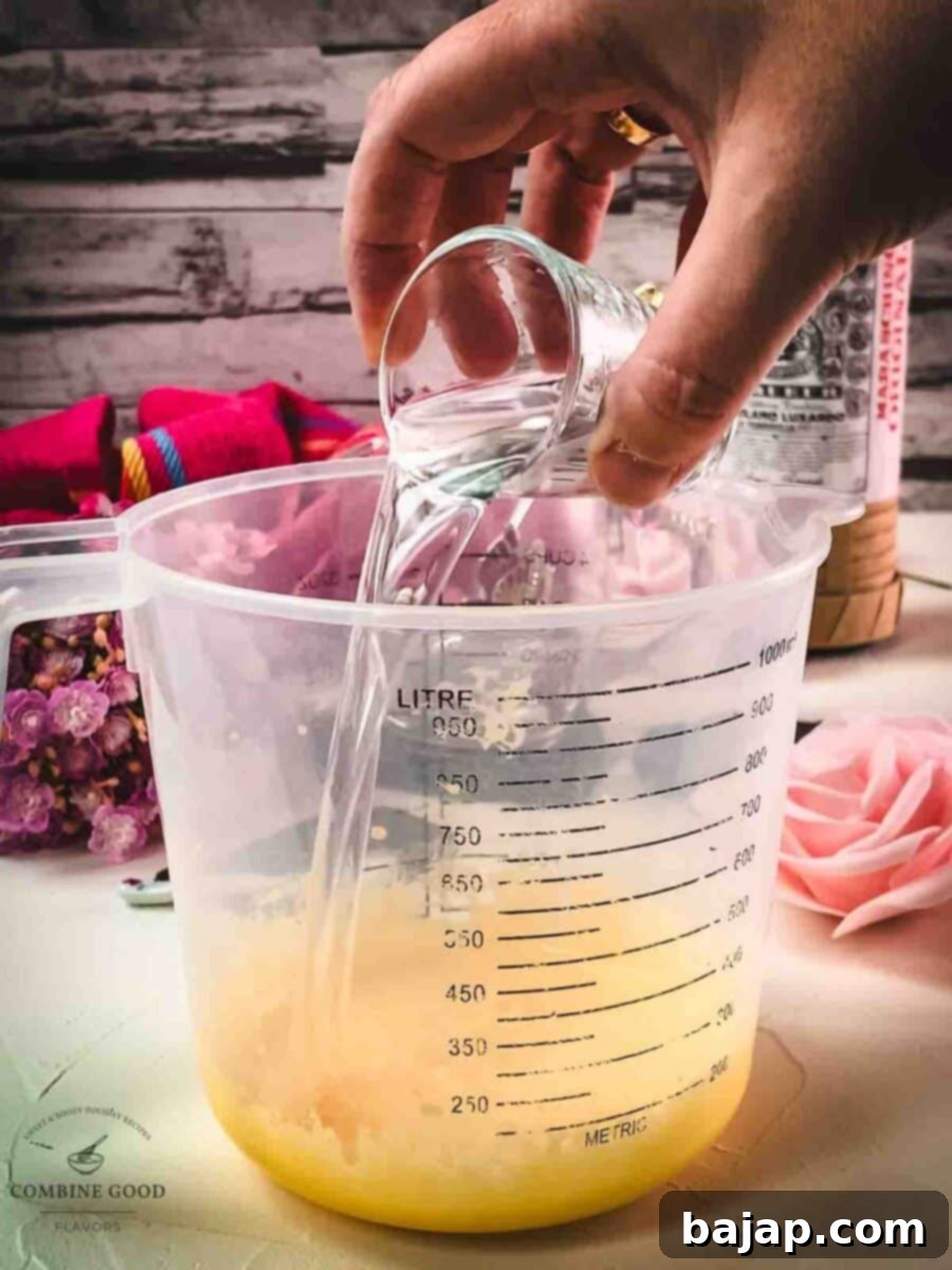 Add the Maraschino liqueur to the egg yolk sugar mix.