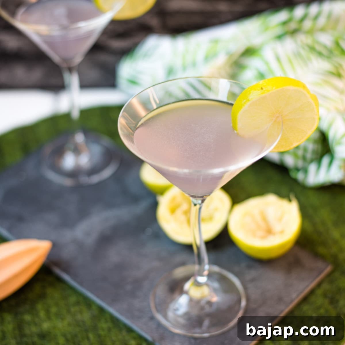 Gorgeous purple lavender daiquiri with lime.