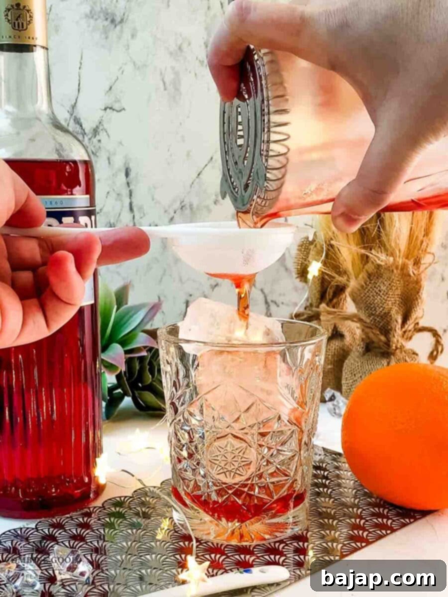 Fine strain into the serving glass.
