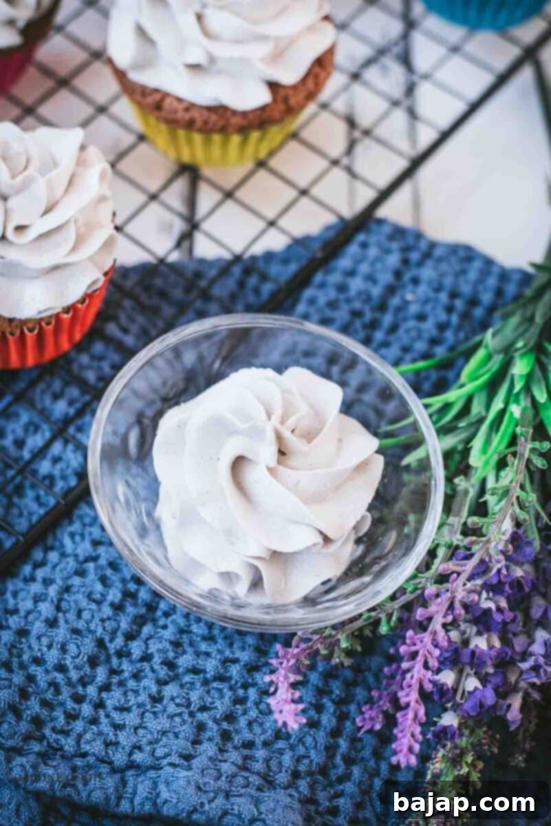 Velvet Lavender Buttercream Two Ways 2 Sweet and gorgeous lavender buttercream piped in glass jar, perfect for frosting cakes and cupcakes.