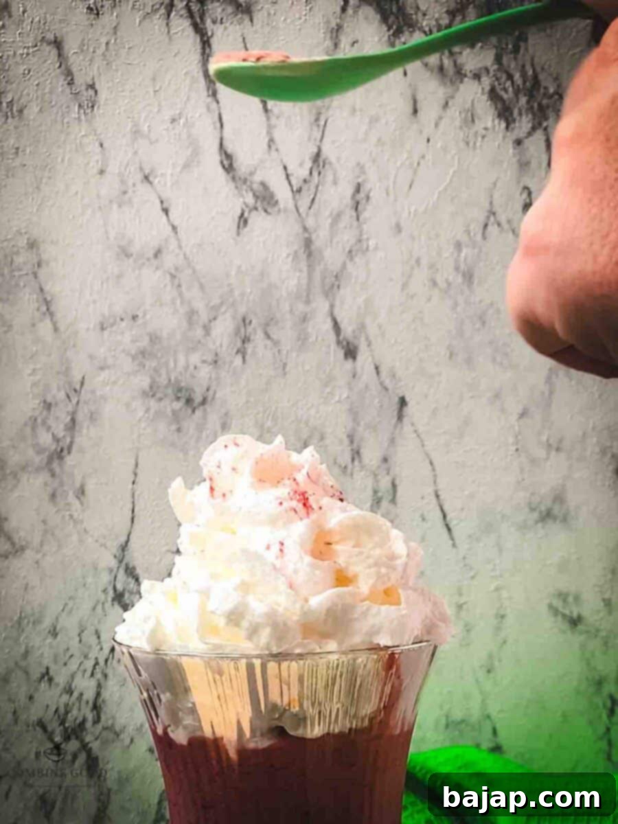 Dust the whipped cream with pink edible glitter.