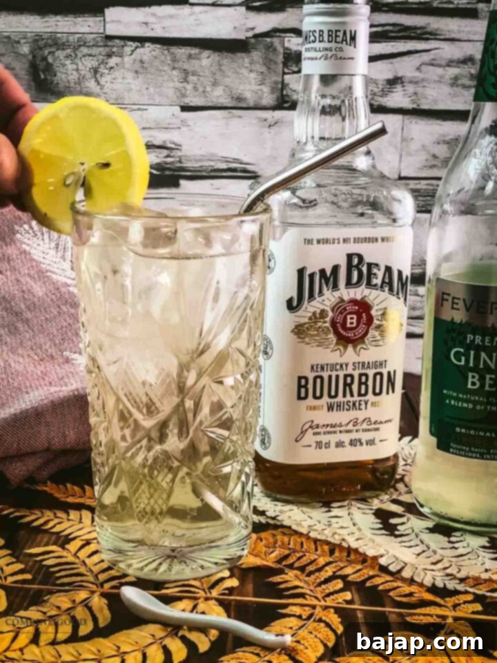Garnish the Bourbon Highball with a fresh lemon slice for brightness and aroma.