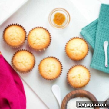 Gorgeous fig jam-filled coconut muffins, perfectly baked and arranged on a white plate, ready to be served.