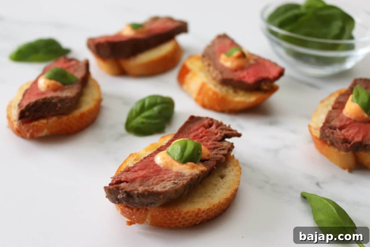 Elegant Beef Crostini with creamy Mascarpone Sauce